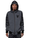 men hoodie in grey with a psychedelic print 